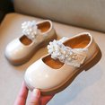 thumbnail image 2 of Otqutp Formal Flower Girls Shoes Fashion Spring and Summer Children Casual Shoes Girls Leather Shoes Dress Shoes Thick Soles Comfortable Pearl Lace Hook Loop Shoes, 2 of 9
