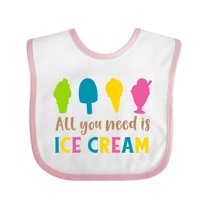 Inktastic All You Need is Ice Cream, Ice Cream Cone, Sundae Boys or Girls Baby Bib