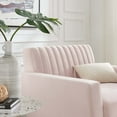 thumbnail image 7 of Tufted Armchair Accent Chair, Velvet, Pink, Modern Contemporary Urban Design, Living Lounge Room Hotel Lobby Hospitality, 7 of 7