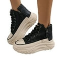 thumbnail image 5 of YLYL Women's Platform Sneakers Lace up High Top Non Slip Fashion Casual Walking Shoes, 5 of 7