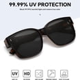 thumbnail image 3 of Women's Trendy Large Square Polarized Fit-over Sunglasses Tortoise Shell, 3 of 6