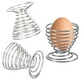 thumbnail image 4 of Stainless Steel Spring Wire Egg Cup Holder Stand, Flexible Spiral Design For Boiled Egg Storage, Anti-Slip Base & Durable Construction, Kitchen Countertop Cooking Tool, Easy Clean, 4 of 4