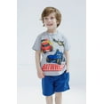 thumbnail image 2 of DC Comics Batwheels Batmobile Batwing Redbird Toddler Boys T-Shirt and French Terry Shorts Outfit Set Gray / Blue 3T, 2 of 4