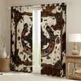 thumbnail image 2 of Manfei Cow Hide Print Black Out Curtains,Retro Western Horseshoe Curtains Pack of 2 (42x63 Each),Rustic Farmhouse Cabin Bedroom Curtains For Adults,Microfiber Bedroom Decor, 2 of 6