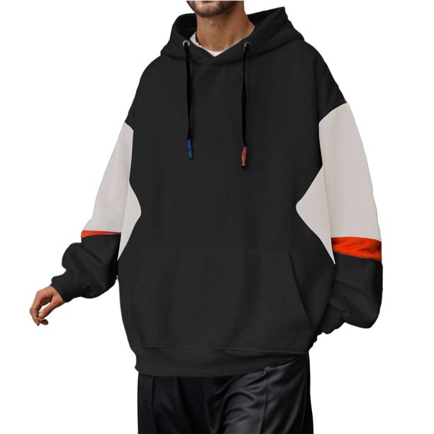 Gibobby Sudaderas hombre Sudadera DE Bloques con Capucha Colores Stretch Hombre Hoodie Sudaderas con Capucha para Hombre(Negro,CH)