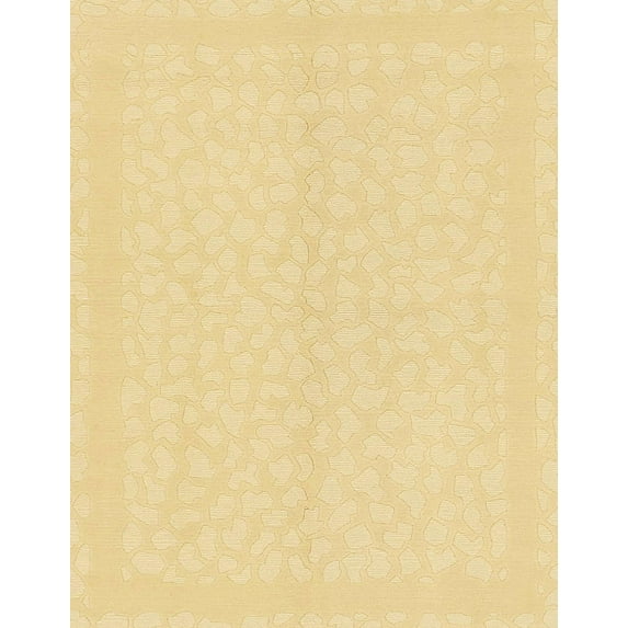 Ahgly Company Indoor Rectangle Abstract Chrome Gold Yellow Solid Area Rugs, 4' x 6'