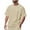 Khaki(New), variant on PNTUTB Summer Men's Checkered Pattern Casual Solid Color Short Sleeved Round Neck Loose T-shirt