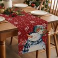 thumbnail image 3 of Christmas Snowman Cardinal on Red Table Runner 13x70in Non-Slip Cotton Linen Table Runners, Winter Snowflake Seamless Dresser Scarves TableRunner for Dinner Kitchen Dining Wedding Party, 3 of 9