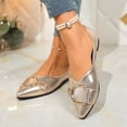 thumbnail image 6 of Miluxas Women's Foldable Ballet Flats, Portable Slip-on Shoes, Circular Embellished, Synthetic Leather, Round Toe, Casual Gold 9(42), 6 of 9