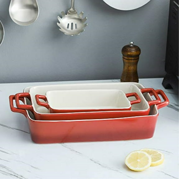 KOOV Bakeware Set, ceramic Baking Dish, Rectangular Baking Pans Set, casserole Dish for cooking, cake Dinner, Kitchen, Wrapping