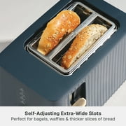 Thyme & Table 2-Slice Toaster, Extra-Wide Slots with Removable Crumb Tray, Atlantic Blue