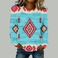 thumbnail image 2 of Miqool Western Vintage Print Sweatshirts for Women Long Sleeve Crewneck Casual Loose Pullover Sweatshirt Top, 2 of 4