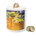 thumbnail image 3 of Watercolor Flower Piggy Bank, Soft Colored Spring Flowers and Leaves on Misty Retro Backdrop Nature Art, Ceramic Coin Bank Money Box for Cash Saving, 3.6" X 3.2", Multicolor, by Ambesonne, 3 of 4