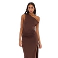 thumbnail image 4 of Forever 21 Women’s Maxi Dress with Side Ruching Detail and High Neckline, Sleek Fitted Silhouette with Side Slit for Evening and Special Occasions, XS-XL, 4 of 6