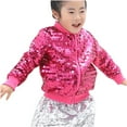 thumbnail image 4 of SELONE Girls Purple Sequin Jacket Zipper Solid Long Sleeve Fall Winter Outwear Hot Pink M, 4 of 4