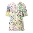 thumbnail image 5 of TSADFHJI Hauts de Noël Élégants pour Femmes T-Shirt Rétro Mode Coloré Ample Décontracté Col Rabattu Manches Courtes m Violet, 5 of 5