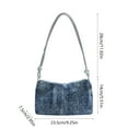 thumbnail image 3 of Classic Shoulder Satchel 9.25x5.51x2.95in Polyester Versatile Handbag Black Light Blue Dark Blue Everyday Crossbody Bag Adjustable Strap Purse Casual Structured Tote Lightweight Work Bag Essential​, 3 of 6