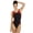 Black/Maroon, variant on Piped Splice One Piece Swimsuit, High Cut, Unpadded, Athletic (Women’s)
