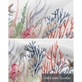 thumbnail image 6 of Ocean Coral Linen Curtain Valance for Bedroom/Bathroom/Kitchen/Office/Living/Dining Room Window,Summer Seahorse Coastal Starfish White Rod Pocket Topper Decorative Cafe Drapes Panel 54"x18", 6 of 6