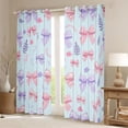thumbnail image 2 of Homewish Ribbon Bowtie Curtains Pack of 2 (42x84 Each),Cute Cartoon Bow Curtains Blackout,Pink Purple Flower Bedroom Curtains For Princess,Super Cozy Room Decor, 2 of 6