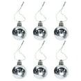 thumbnail image 3 of Herrnalise 6 Pcs 4 Inch Large Christmas Balls Set - Shiny Looking Glass Silver Christmas Tree Decoration Ornaments Shatterproof Hanging Balls for Birthday Holiday Wedding Decorations - Blue, 3 of 7