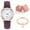 Purple, variant on Taicans ‌Elegant Women's Vintage Quartz Watch – Luminous Arabic Dial,32.5mm Gold Case,Frosted Leather Strap (Adjustable 16-22cm) Free Bracelet,Gift Box Included