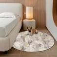thumbnail image 2 of Round Rugs 4Ft, Beige Abstract Round Area Rug Washable Indoor Throw Carpet, Modern Oil Painted Art Contemporary Soft Non Slip Circle Rug for Kitchen Nursery Room Home Decor Aesthetic, 2 of 8