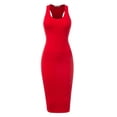 thumbnail image 1 of FashionMille Women Slim Fit Round Scoop Neck Casual Racerback Tank Summer Bodycon Midi Dress, 1 of 5