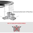 thumbnail image 3 of Tapa Universal para Ollas, Tapa de Acero Inoxidable y Vidrio con Perilla Resistente al Calor para Sartenes y Woks, Color Negro, 3 of 4