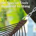 thumbnail image 4 of Sunnydaze Large Two-Person Double Wide Rope Hammock with Spreader Bars for Patio and Backyard - Brown, 4 of 9