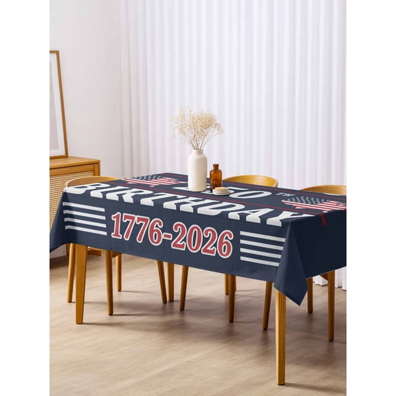 America 250th Birthday Table Cloth 54x108 Inch Rectangle, American Map Independence Day Waterproof Tablecloth Washable Table Cover for 250th Anniversary Party Picnic Dinner Decor