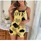 thumbnail image 5 of Ropa de dormir de verano con estampado de corazón para mujer, Top y pantalones cortos, ropa de dormir nocturna, pijama, 2 uds., un conjunto, Top cómodo con pantalones cortos, 5 of 5