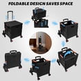 thumbnail image 5 of ASDFGH Folding Utility Cart Portable Rolling Crate Handcart with Stair Climbing Wheels&360 ° Swivel Wheels Telescoping Handle Plastic Box Dolly for Travel Shop Move Office Teacher Use(Black), 5 of 7