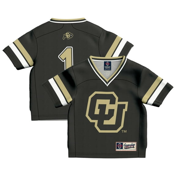 Toddler GameDay Greats #1 Black Colorado Buffaloes Collegiate Football Fashion Jersey