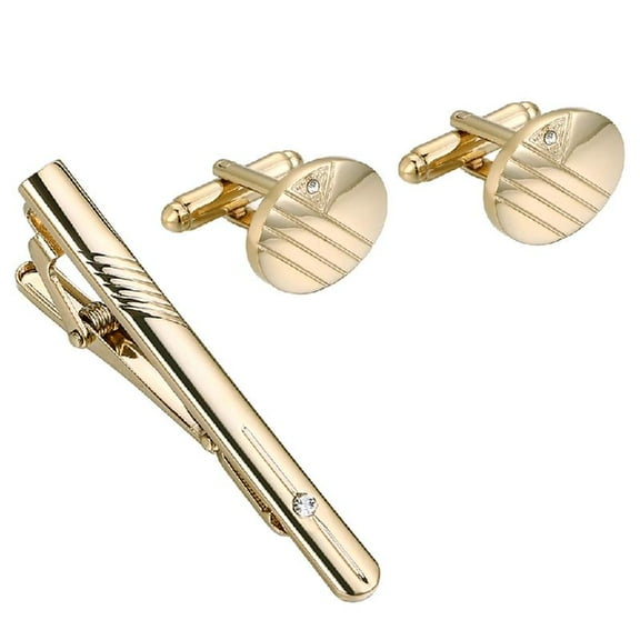 Yokua Cufflinks and Tie Clip Set Formal Occasion Cuff Stud Men’s Gift Neck Tie Pins