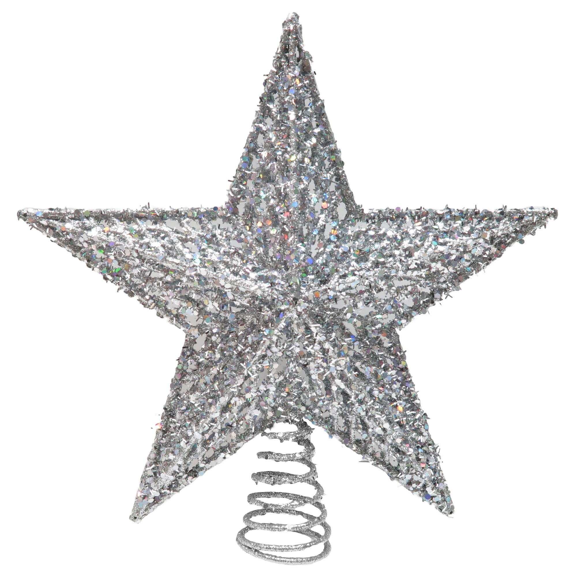Holiday Time Silver Glitter Wire Star Christmas Tree Topper, SLV STAR TREE TOPPER