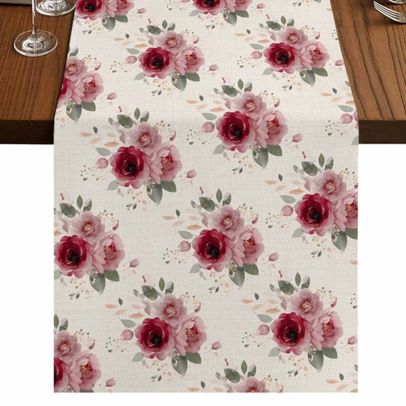 Table Runners 70 Inches Long Dress Scarves, Pink Spring Floral Farmhouse Coffee/Dining/Kitchen Table Decor, Holiday Table Runner, Farmhouse Flowers Modern Art 13x70 Inch