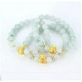 thumbnail image 3 of K-KED Real 24K Yellow Gold Bracelet Natural Jade Bead 7-8mm 3D Bow-knot Bag Bracelet -18cm/7.08inch-4pcs Gold Bead, 3 of 6