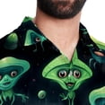 thumbnail image 5 of Alien Men's Casual Short Sleeve Printed Button Down Spread Collar Tops Summer Beach Shirts Unisex, 5 of 6