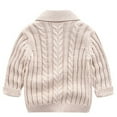 thumbnail image 3 of BOOMNY Toddler Infants Boys Girls Sweaters Long Sleeve Solid Color Jacquard Knit Cardigan Sweater For Kids Warm Fall Winter Sweaters, 3 of 3
