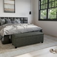 thumbnail image 6 of BELLEZE Storage Ottoman Bench Footstool - Amherst (Rustic Gray), 6 of 7