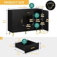 thumbnail image 2 of Uforic Sideboard Buffet with Doors& Drawers???Buffet Cabinet with Adjustable Shelf& Wine Glass Holder, Modern Coffee Bar Cabinet for Living Room, Dining Room,Black, 2 of 6
