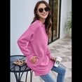 thumbnail image 4 of Sudaderas para Mujer, Sudaderas de Cuello Redondo de A , Suéteres Casuales Holgados, Conjuntos Cómodos de Otoño. Vino Tinto M, 4 of 9