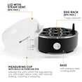 thumbnail image 2 of Elite Gourmet EGC115B Easy Egg Cooker Electric 7-Egg Capacity, Soft, Medium, Hard-Boiled Egg Cooker with Auto Shut-Off, Measuring Cup Included, BPA Free, Classic Black, 2 of 6