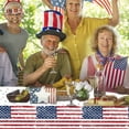 thumbnail image 6 of Yhmxh Independence Day Plastic Tablecloths, Fourth of July Party Plastic Table Covers, American Flag Disposable Table Cloths BBQ Picnic Waterproof Party Supplies, Tabletop Decorations 54x108 In, 6 of 6