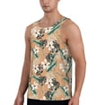 thumbnail image 2 of Xecao Tropical Leaves Flower Men's Tank Top Workout Quick Dry Sleeveless Gym Jogging Muscle Shirts Summer Swim Beach Tops, 2 of 9