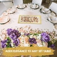 thumbnail image 3 of decorative Plastic Serving Tray & Platter Set (2pk) - White & Gold Disposable Party Trays, 3 of 5