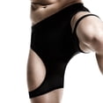 thumbnail image 4 of Men's Boxer Briefs Dance Underwear for Men Most Comfortable Mens Underwear Silk Mens Briefs Big Deliver by Tomorrow Cool for Men Manhood Pouch Glow in The Dark Athletic Black 4XL, 4 of 5