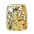 thumbnail image 6 of Baberdicy Women's Sequin Skirt Mardi Gras Sparkling Sequin Holiday Mini Slim Skirt Hip Cover Skirt Gold Polyester, 6 of 9