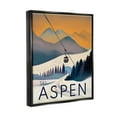thumbnail image 4 of Stupell Industries Aspen Snow Slopes Mountain Graphic Art Jet Black Floating Framed Canvas Print Wall Art, Design by Ziwei Li, 4 of 6